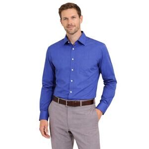 Stafford Performance Long Sleeve Button-Down Shirt Blue Men’s 15 / 34–35